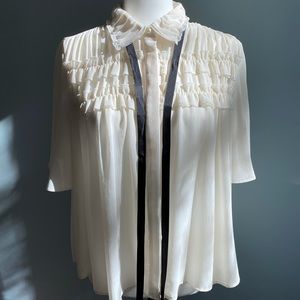 Zara Top in light beige colour.